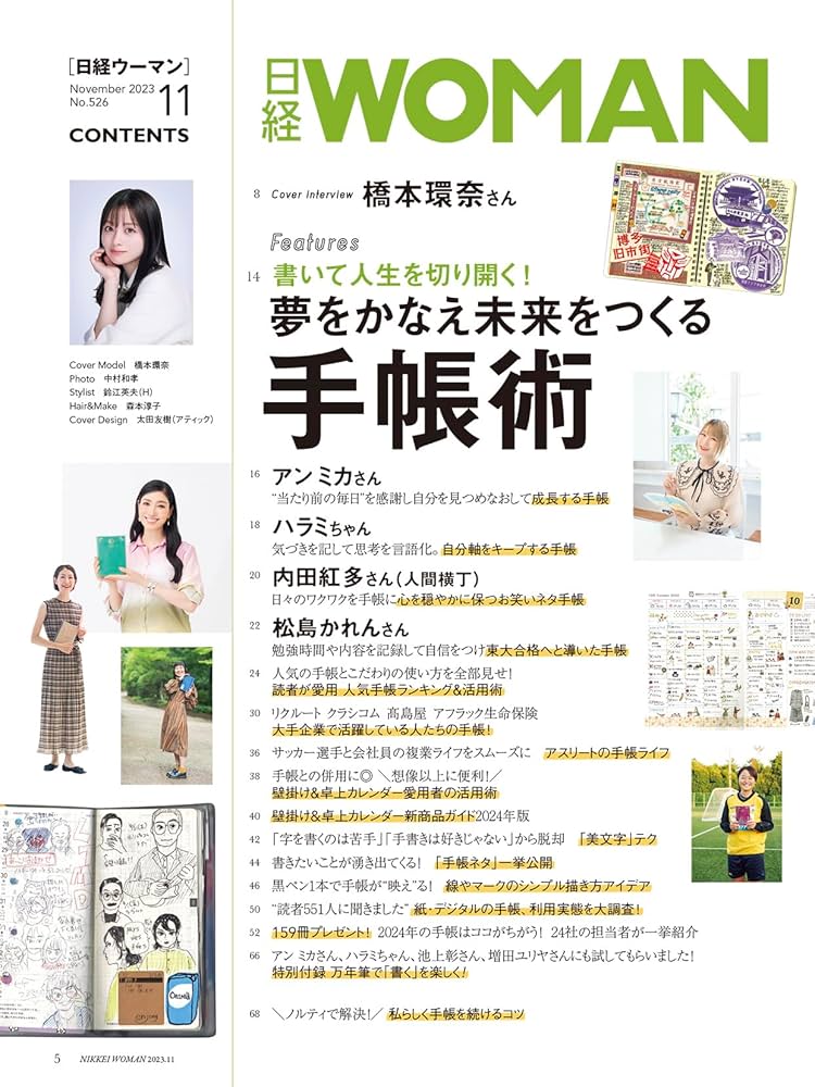 日経ウーマン2023年11月号増刊・ミニサイズ版【表紙:橋本環奈
